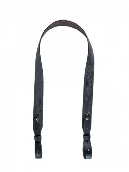 Ремень погонный с против. стропой с регулировкой / кожа / чёрный