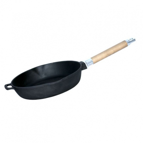 Сковорода чугунная 240 с/ дер.ручка с двумя сливами  БИОЛ арт.1224
