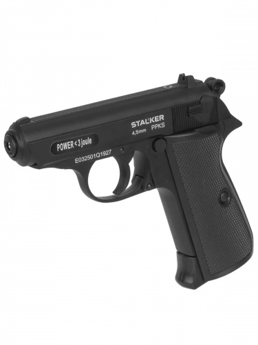 Пистолет пневм. Stalker PPKS (Walther PPK/S) к.4,5мм, металл, 90 м/с, Blowback