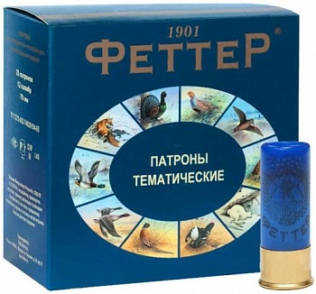 Патрон к.12х70 №3 ФЕТТЕР 36гр Пыж-контейнер тематические 1уп/25шт