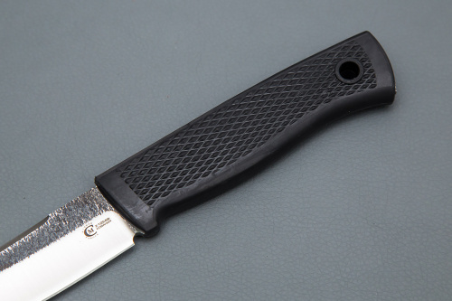 Нож Лесник, ст.Х12МФ, след ковки, рук. Elastron (черный)