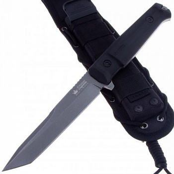 Нож AGGRESSOR AUS-8 TW BKH Black (TacWash, Black Kraton Handle, Black MOLLE Shea