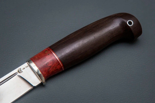 Нож Пукко, ст. VG-10,мельхиор,стаб.кар.бер.,черное дерево