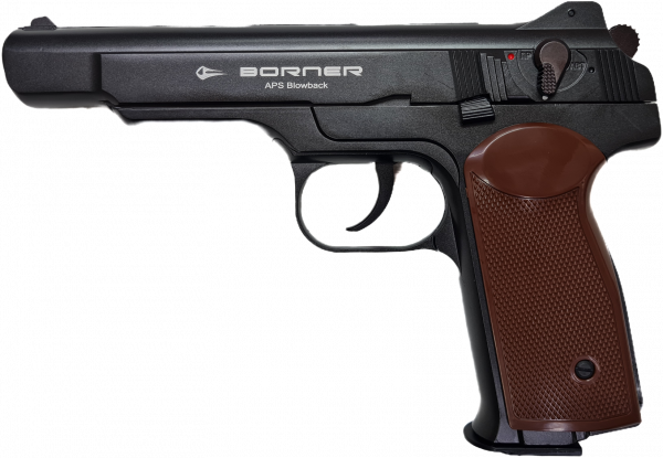 Пистолет пневм. BORNER APS Blowback Black, кал. 4,5 мм/BBs