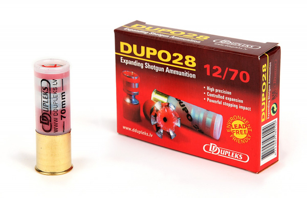 Патрон к.12х70, 28гр.DDupleks с пулей Dupo 1уп/5шт