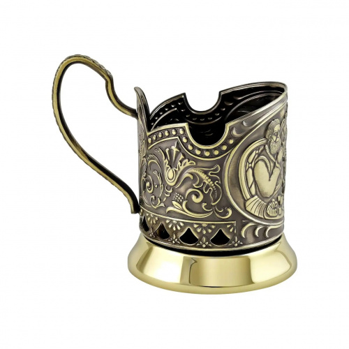 Чайный набор латунный "Русское чаепитие (новая пластина)" С9408/87