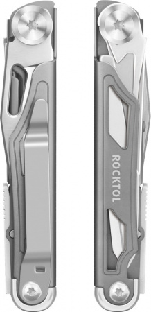 Нож-мультитул Rocktol 12 в 1 с титановыми ручками, серый