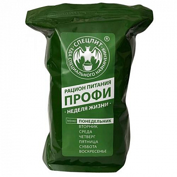 Рацион питания ПРОФИ меню ПОНЕДЕЛЬНИК