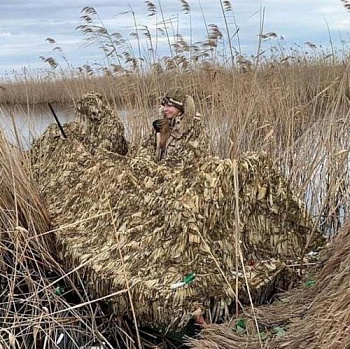 Сеть маскировочная 6х1,47 м, цвет сухой камыш с зеленью, маскировка Дмитрия Уварова