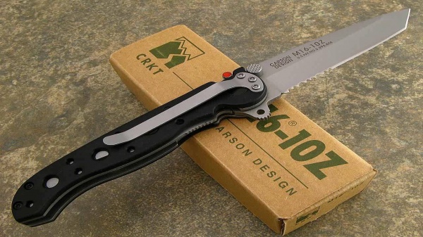 Нож-танто"М16-01"скл.фикс,ст.8Cr15MoV,кл.сатин,1/3серейт,рук.черн.алюминий,клипс