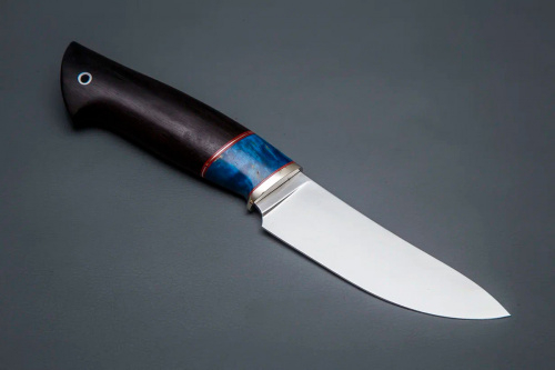 Нож Кайман,ст. VG-10,мельхиор,стаб.кар.бер.,черное дерево