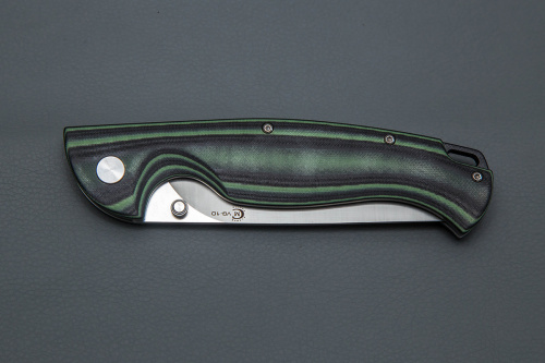 Нож Сибиряк, складной ст.VG10, рук.G10 (черно-зеленая)