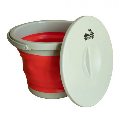 Ведро Tramp складное силиконовое 5л с крышкой TRC-127 оранжевый
