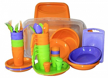 Набор для пикника СЛЕДОПЫТ «Holiday» пластик, на 6 персон, контейнер