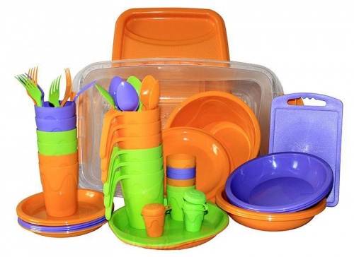 Набор для пикника СЛЕДОПЫТ «Holiday» пластик, на 6 персон, контейнер