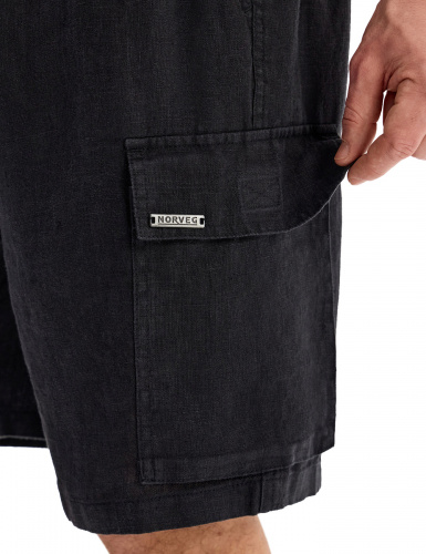ШОРТЫ NORVEG LINEN МУЖСКИЕ CASUAL ЦВЕТ ЧЕРНЫЙ,