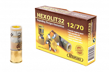 Патрон к.12х70, 32гр.DDupleks с пулей Hexolit 1уп/5шт