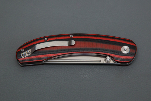 Нож Тунгус, складной ст.AUS-10, рук.G10 (черно-красная)