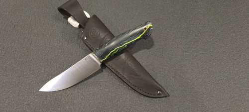 Нож Кайман,ст.М398,мельхиор,микарта