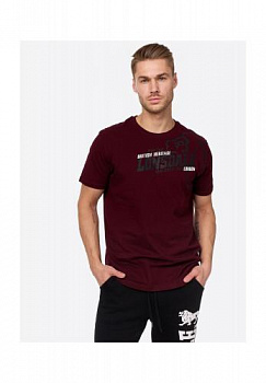 ФУТБОЛКА LONSDALE LANGSETTI, ЦВЕТ VINTAGE OXBLOOD