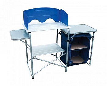 КухняTramp складная походная  TRF-021 (139*46*80 см, серый/синий)