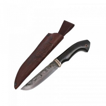 Нож Ястреб,кован.ст.,9 ХС,,литье рукоять из ценных пород дерева