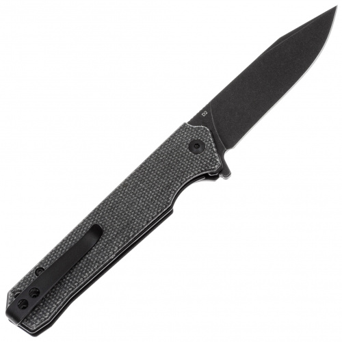 Нож QS111-G2 Mamba V2 -складной, рукоять черная микарта, черный клинок D2