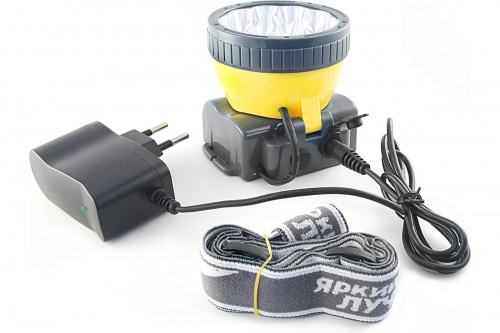 Фонарь ЯРКИЙ ЛУЧ LH-15A аккумуляторный налобный, 15 светодиодов, 2 режима (5/15