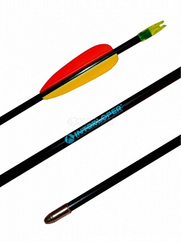 Стрела с оперением для стрельбы из лука, материал фиброглас, длина 28", ц.черный