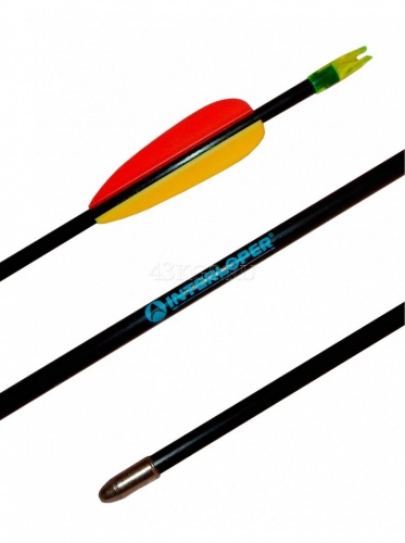 Стрела с оперением для стрельбы из лука, материал фиброглас, длина 28", ц.черный