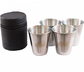 Рюмка "СЛЕДОПЫТ", малая, в кожаной тубе    (4 шт)