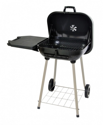 Гриль станионарный мобильный прямоугольный с полкой Go Garden Weekend 44 черный