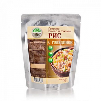 Консервы "Каша рисовая с говядиной"