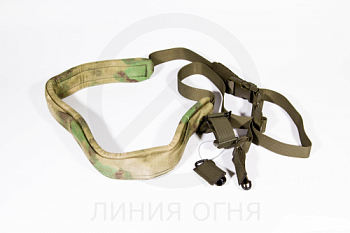 Ремень оружейный ДОЛГ м3 (зеленый) универсальный с подушкой A-TACS FG