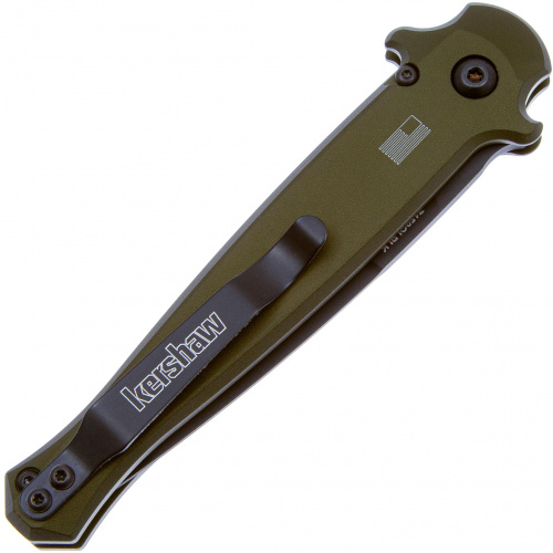 Нож K7150OLBLK launch 8 -  автомат., оливк. алюм. рук-ть, карбон. вставка, черн