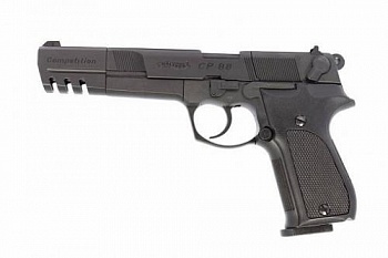 Пистолет пневм. Walther СР 88 Competition (удл. свол, чёрный с чёрн. пласт. накл