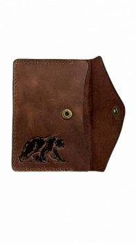 Обложка для охотничьих документов MINI (Коричневый, Медведь)