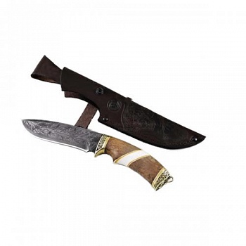 Нож Скиф , ламиниров,дам ст,литье,наборная рукоять из стаб.кар.березы