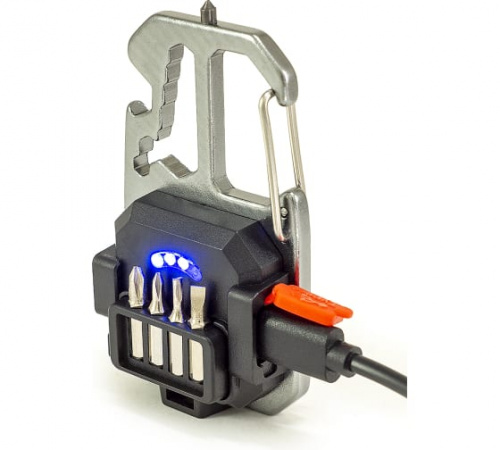 Фонарь-мультитул ЯРКИЙ ЛУЧ KM-137 "Муравей" COB-брелок max600лм +red, 4 биты/гае