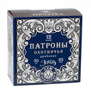 Патрон к.12х70 №1 СКМ 33гр б/к Импорт Элит 1уп/25шт