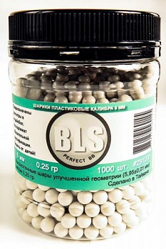 Шарики пластиковые 6 мм BLS 0.25 гр (уп. 1000 шт) белые