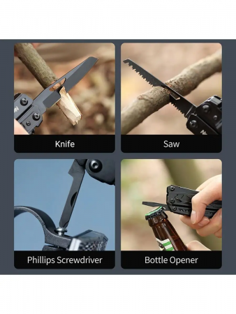 Мультитул Nextool (Xiaomi) Black Knight, черный (NE20151)