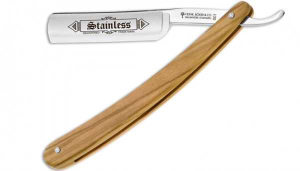 Бритва опасная Rasiermesser Stainless 5/8 нерж ст оливк дерево BK140507