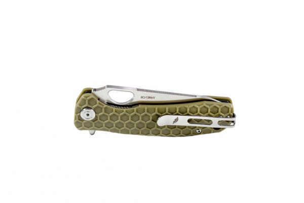 Нож Honey Badger Leaf M (HB1300) с зеленой рукоятью