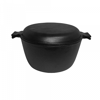 Кастрюля чугунная с крышкой-сковородкой C-20/30