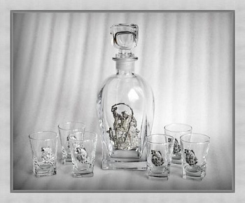 Набор для водки 307 "Мечта рыбака" 1+6 Ншт307Мрб-16