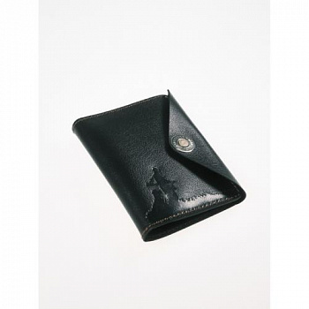 Обложка для охотничьих документов (Черный, Охотник с собакой)