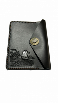 Обложка для охотничьих документов MINI (Черный, Утки)
