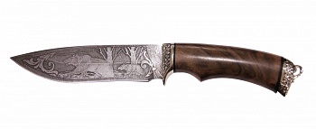 Нож Близнец, дам.ст.,литье,орех,/кап/