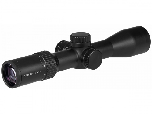 Прицел Gaut Amber 3-12х40, SF-параллакс, сетка 27, подств красн, 30мм, 1/4 МОА